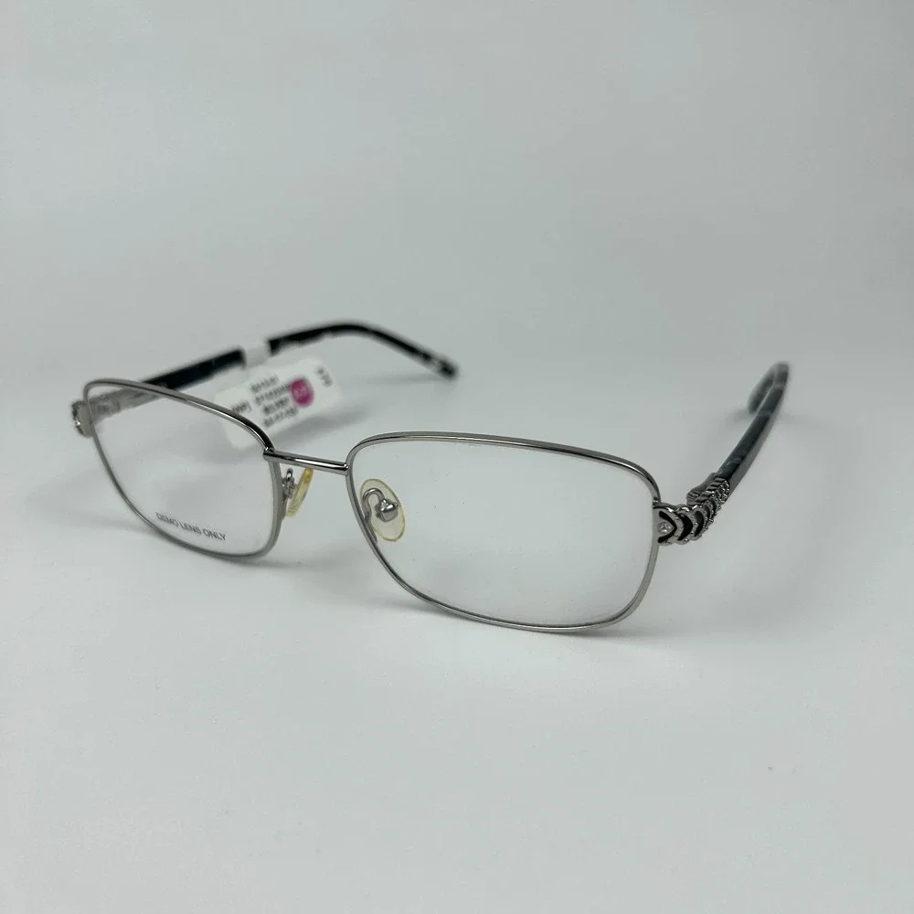 Walmart Womens 0413-07 571420490 Square Eyeglasses Frame Silver 54-17-135mm